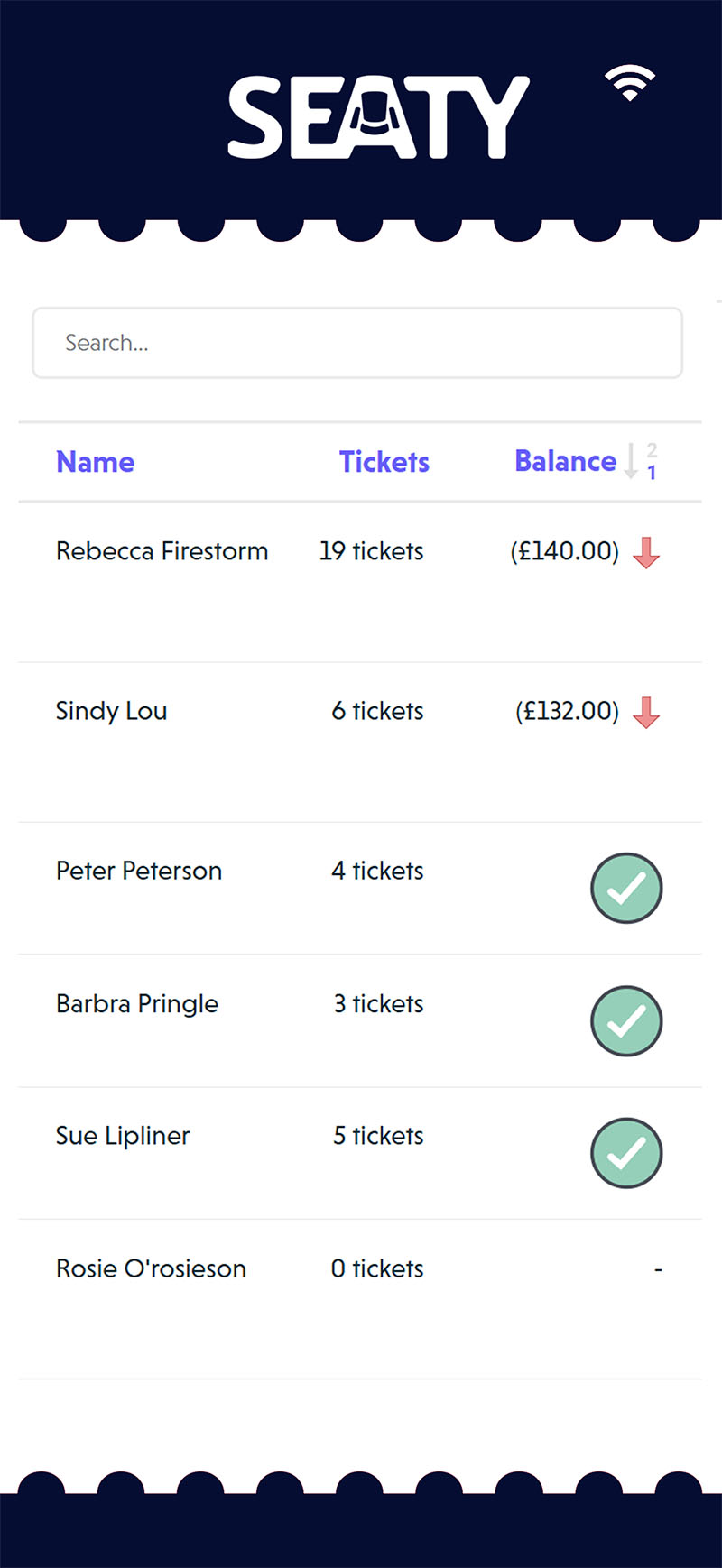 Payment tracking and balance management interface
