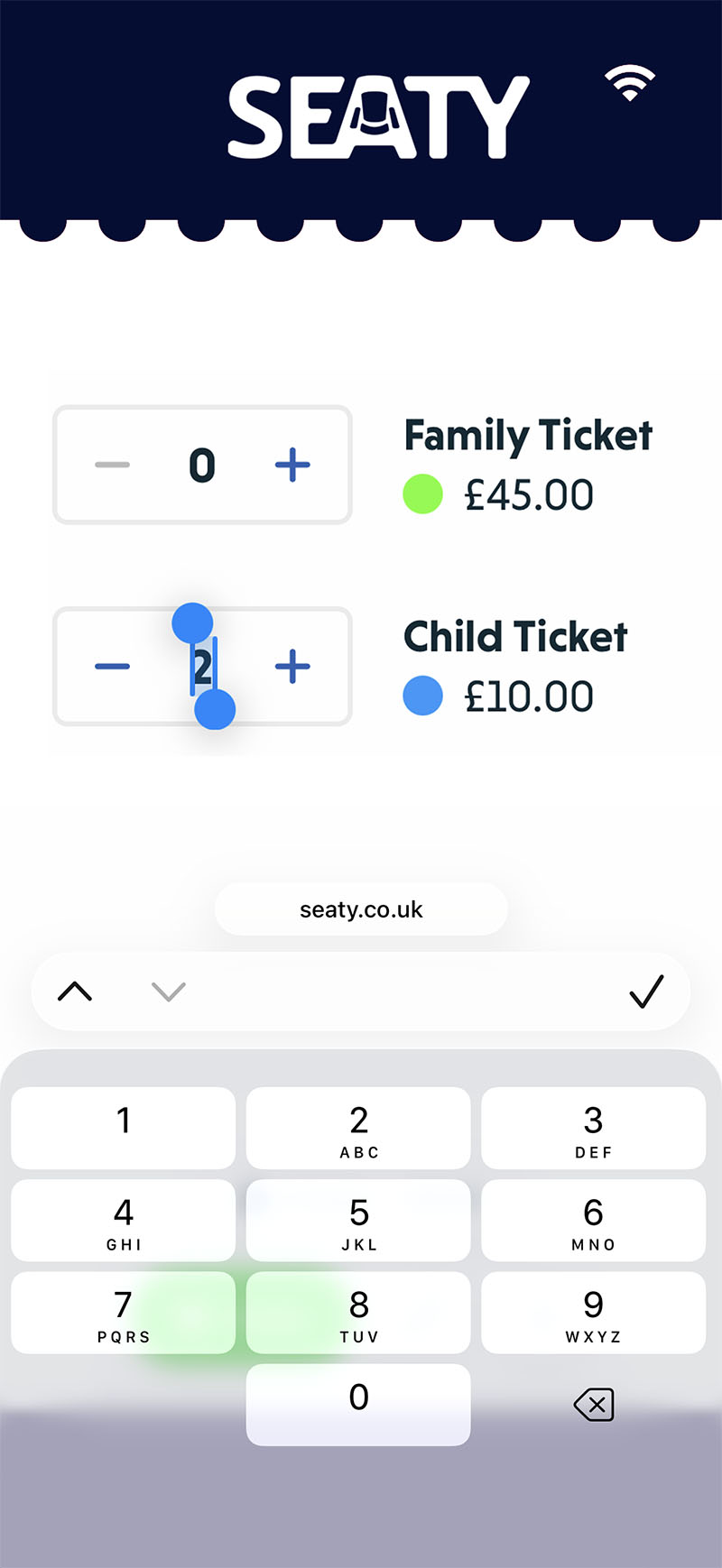A general admission ticket on a mobile device
