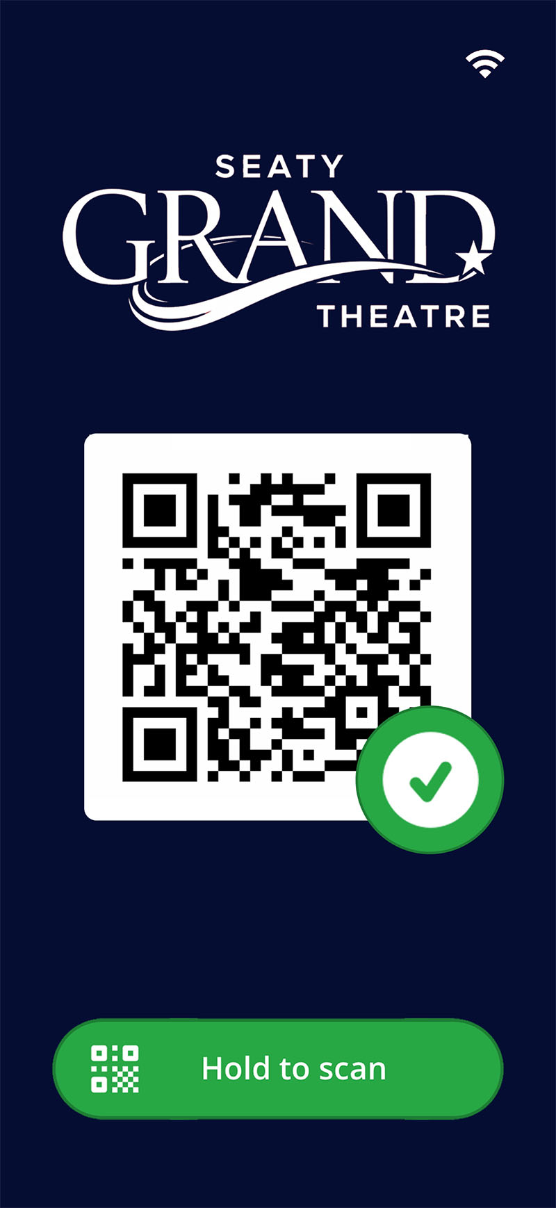 Scanning a ticket on the door of a village hall